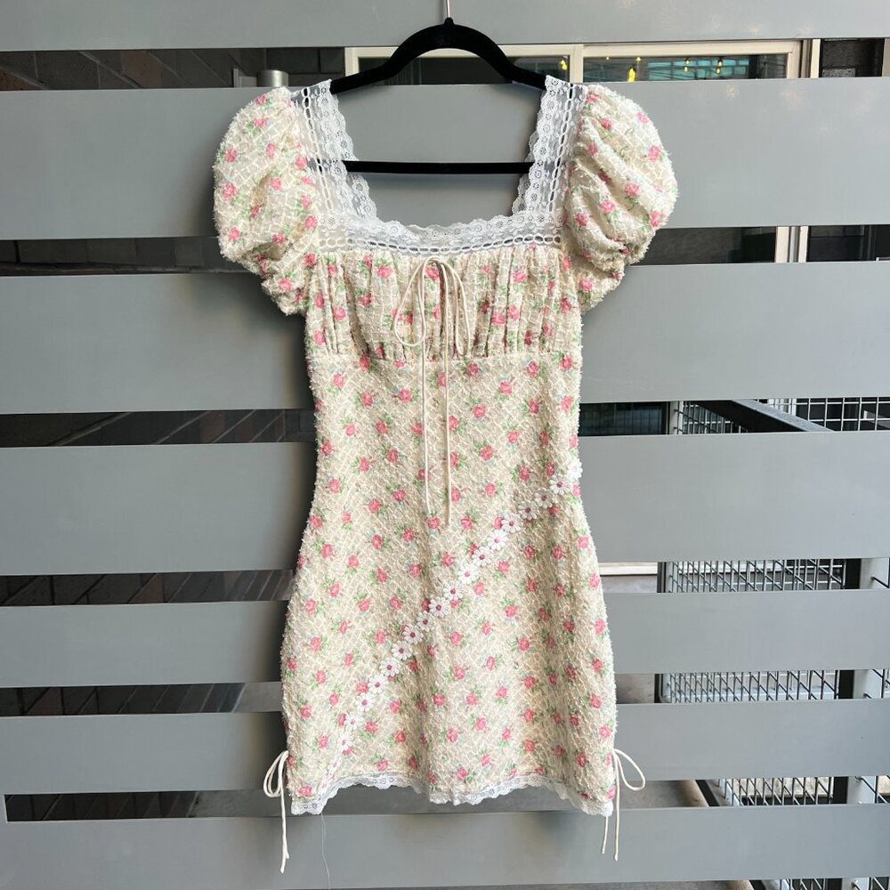 For Love & Lemons Maxine Floral Mini Dress Size XXS - Picture 2 of 7